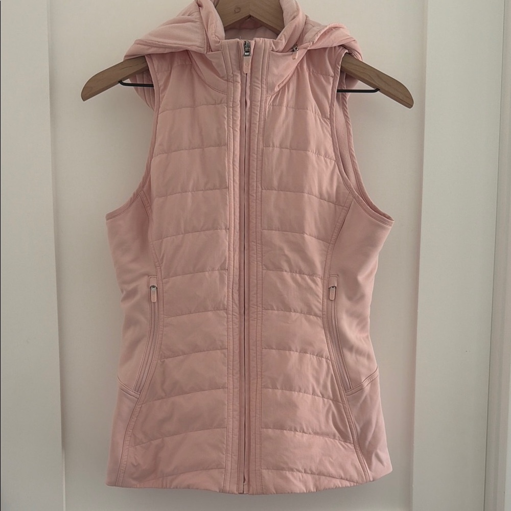 lululemon athletica Pale Pink Quilted Hooded Vest